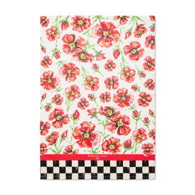 Red Poppies Printed Dish Towel
