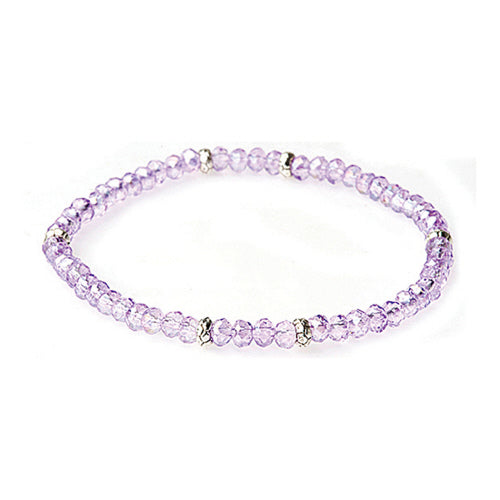 Silver accent mini crystal bracelet with a delicate chain link design.