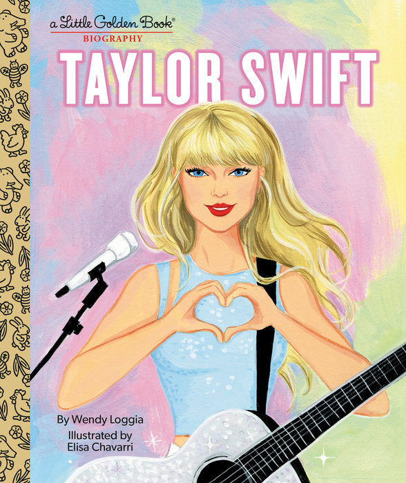 Hardcover biography book titled Taylor Swift: A Little Golden Book Biography featuring full-color illustrations.