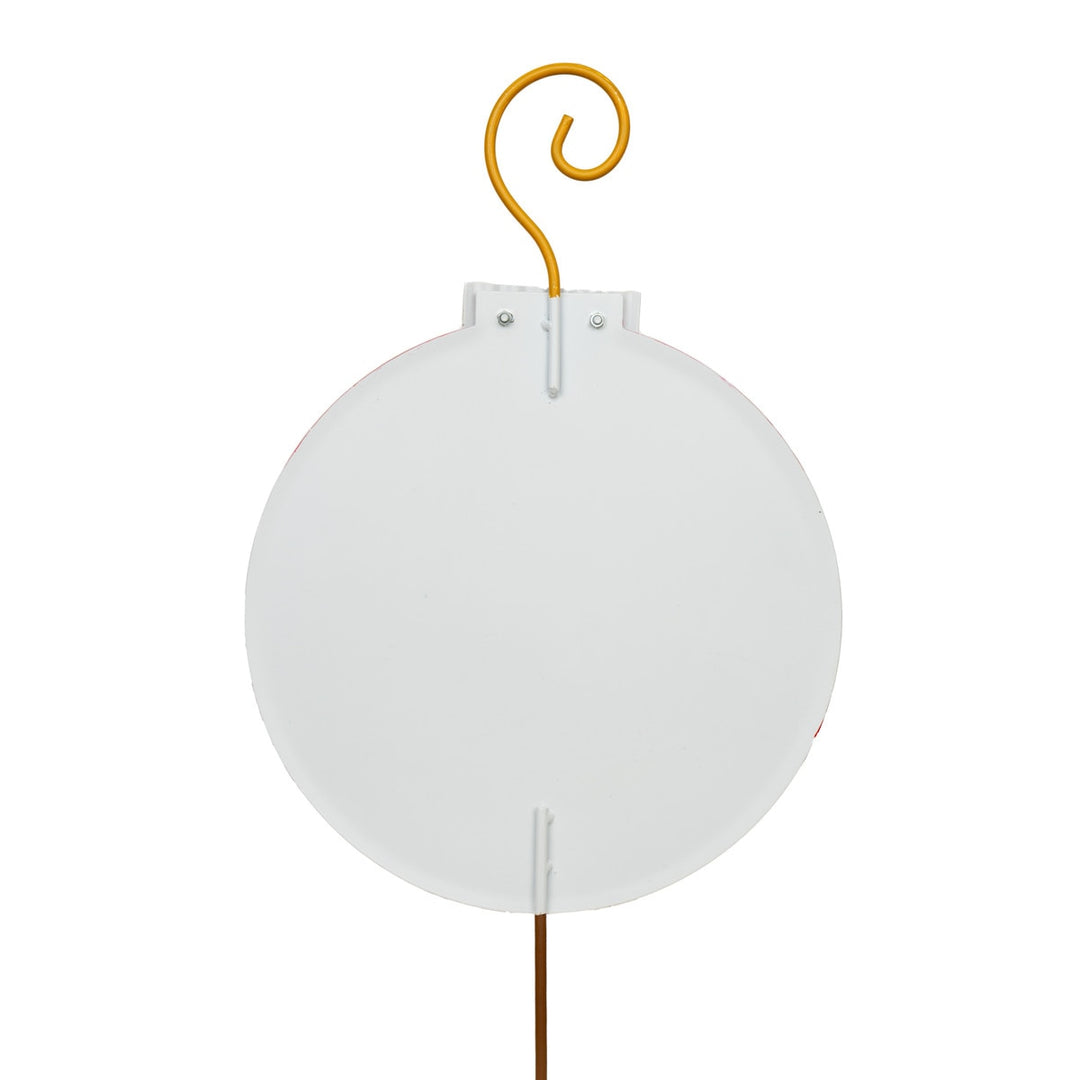 Elegant Dot Ornament stake with a white finish featuring black dot patterns on its silhouette.