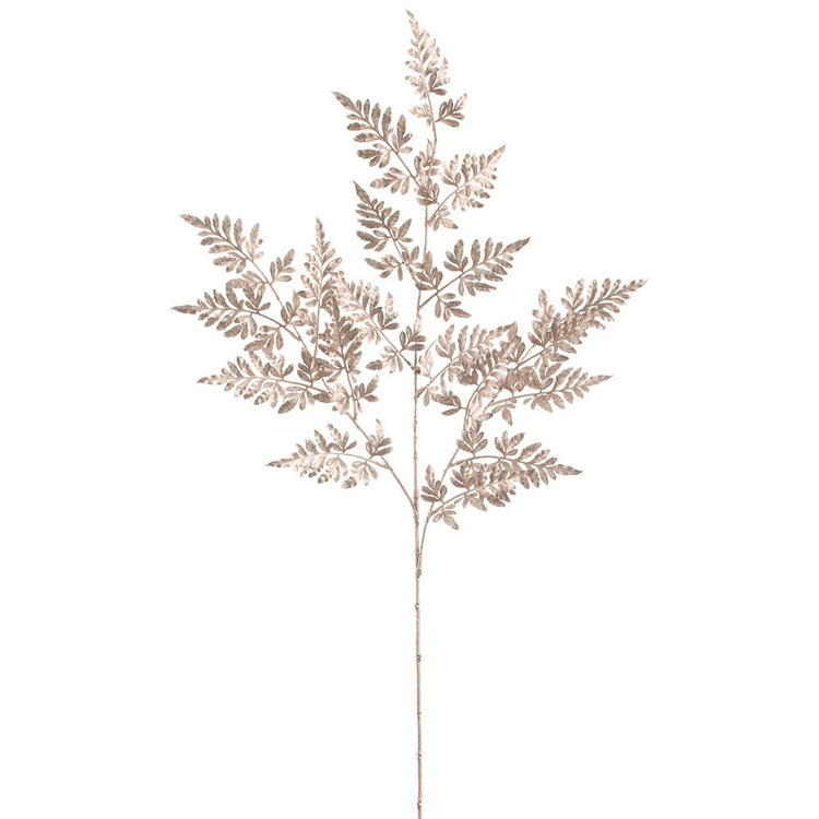38-inch metallic fern spray with shimmering rose gold foliage and a long stem.