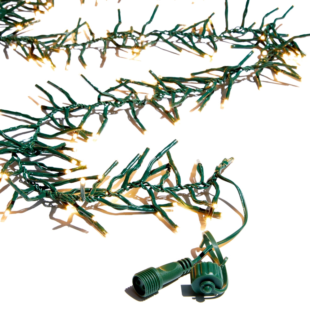 49.5-foot green wire string light with white bulbs