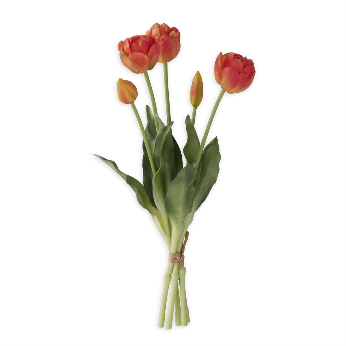 Real touch tulip bud in plastic with wire stem structure