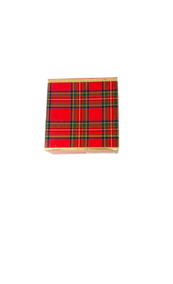 Sparkling Winter Berries small soap bar in a red and green plaid holiday gift box.