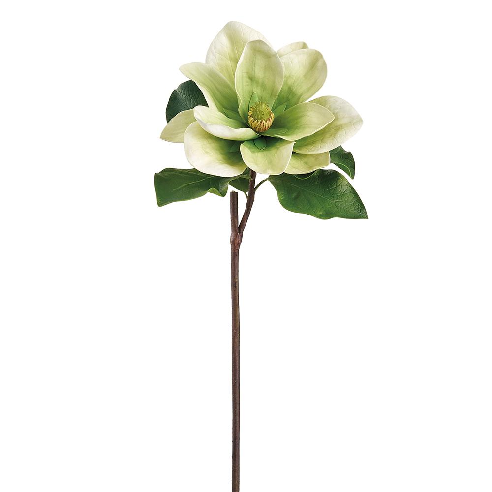Eva flower spray with plastic petals in magnolia color, wire stem structure