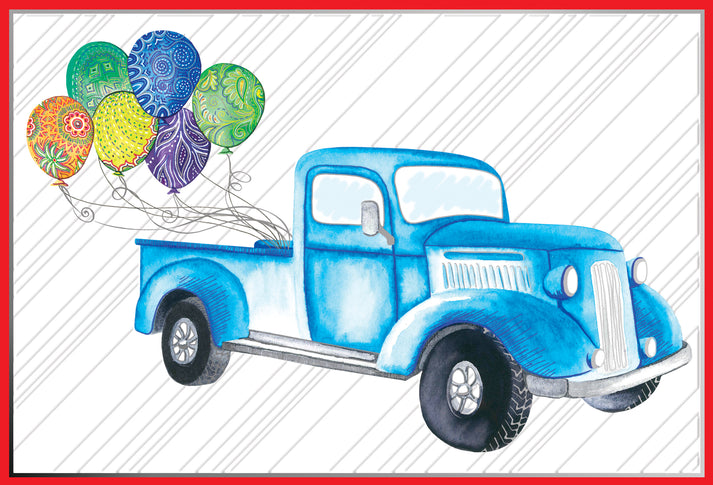 BD For Him truck-shaped birthday balloon with foil finish.
