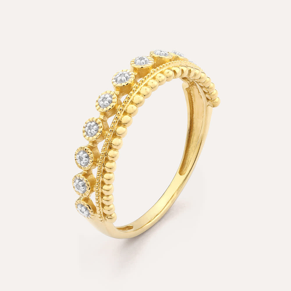 Sterling silver stackable ring with diamond accents in a polished finish.