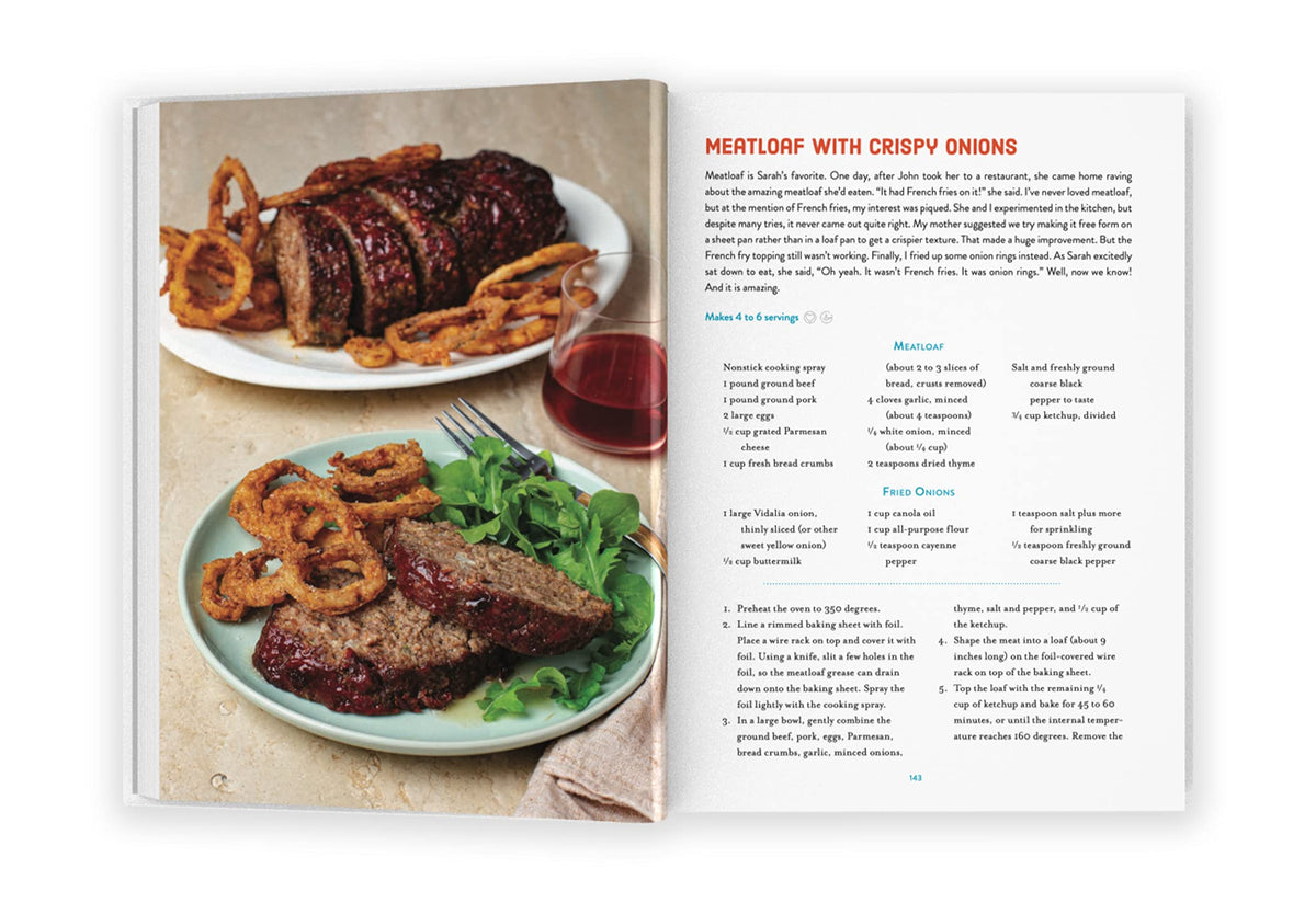 Hardcover cookbook Hot Little Suppers featuring seasonal family recipes with bright photography on the cover.