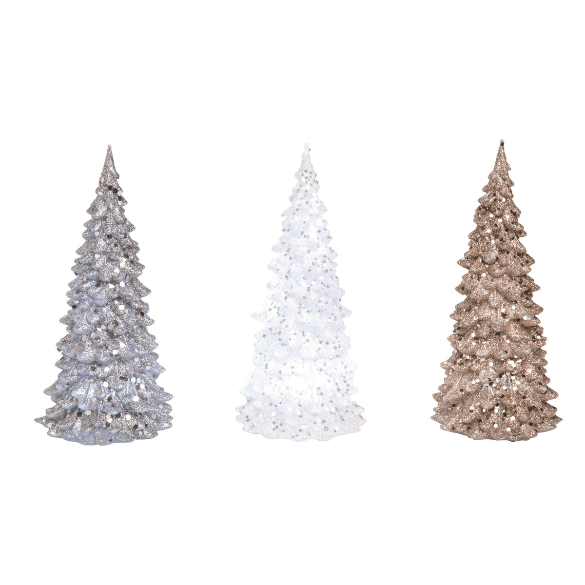 Small acrylic Christmas tree with a glowing light-up feature.