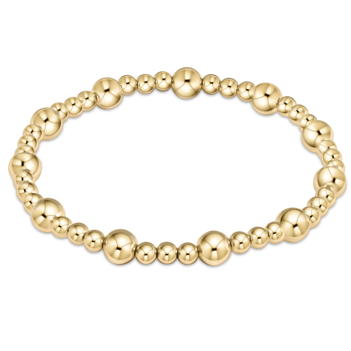 Enewton Classic Sincerity bracelet featuring 6mm and 4mm 14kt gold-filled beads on elastic.