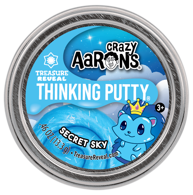Treasure Reveal Thinking Putty in clear silicone with colorful embedded surprises.