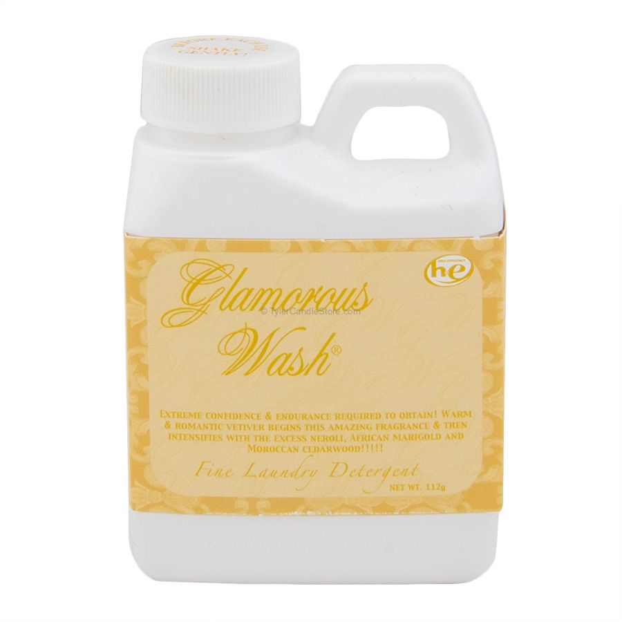 4oz bottle of Tyler Glamorous Wash Cowboy fine laundry detergent with a white handle and cap.
