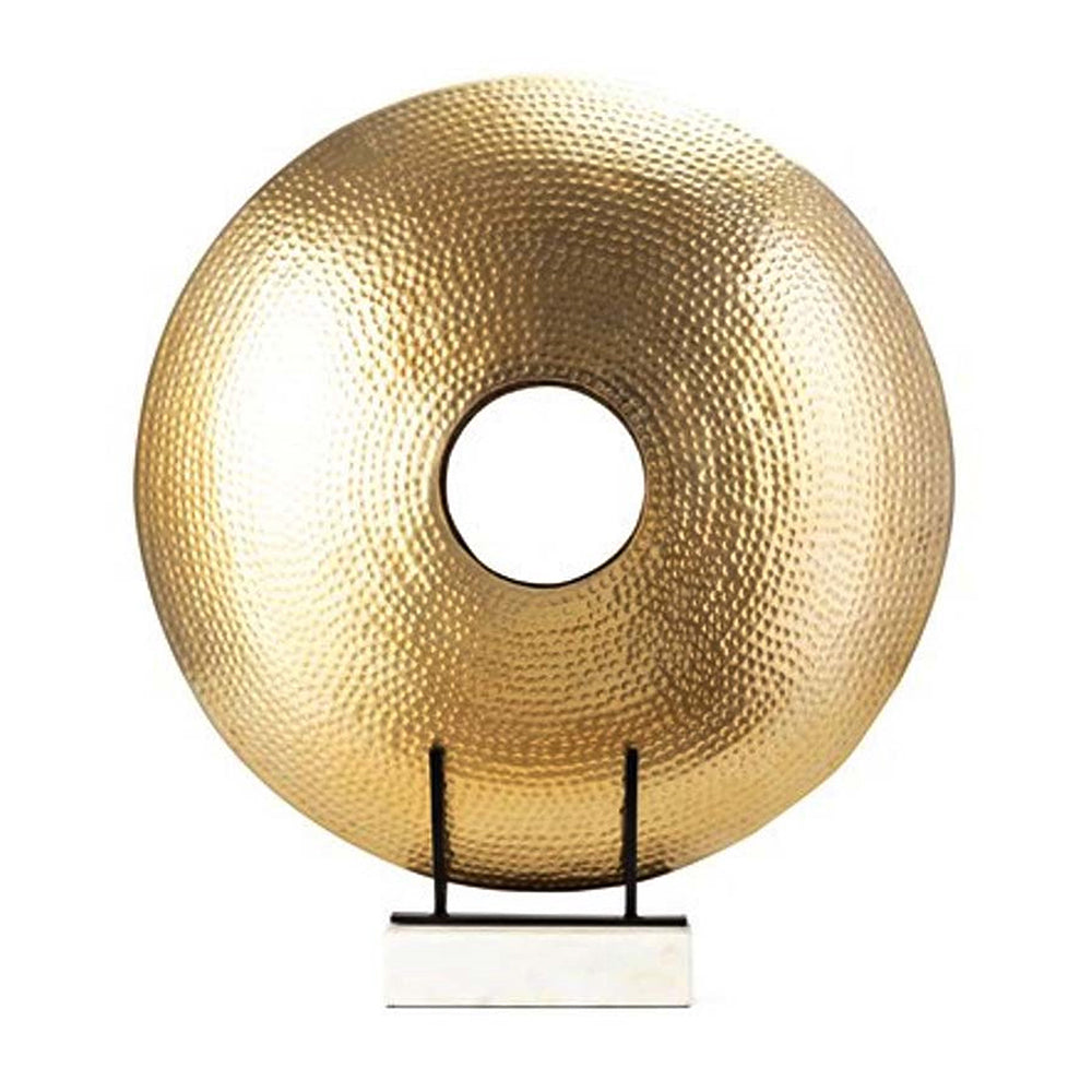 Small gold statuary with marble and aluminum accents in a sculptural silhouette.