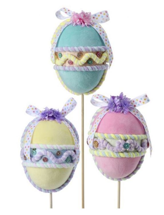 6-inch Styro Confection egg pick with a 15-inch handle