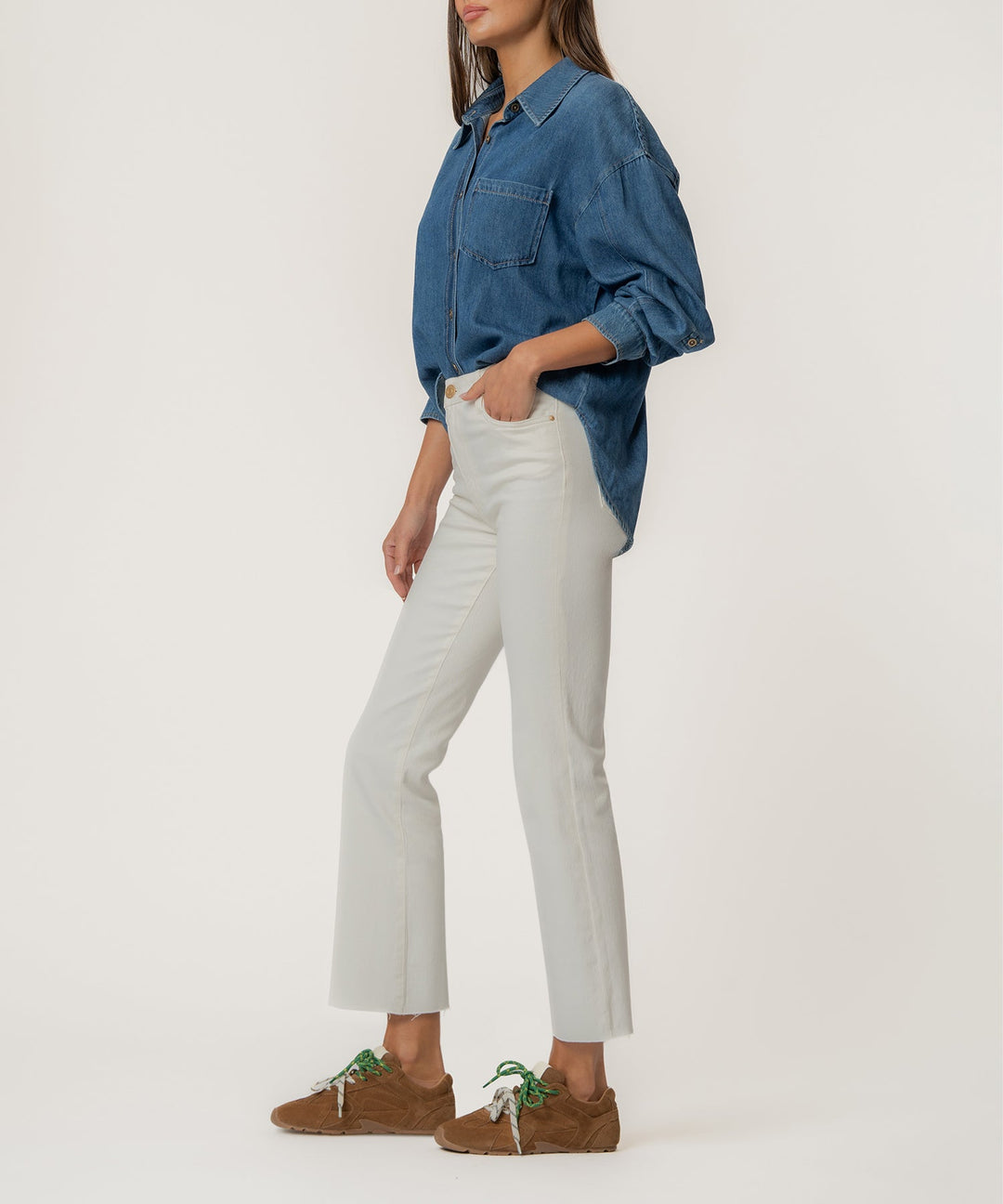 Kelsey High Rise Ankle Flare With Raw Hem