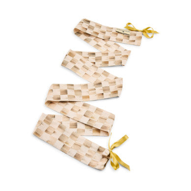 Eighty-five inch mocha check cord cover made from poly silk dupioni fabric.