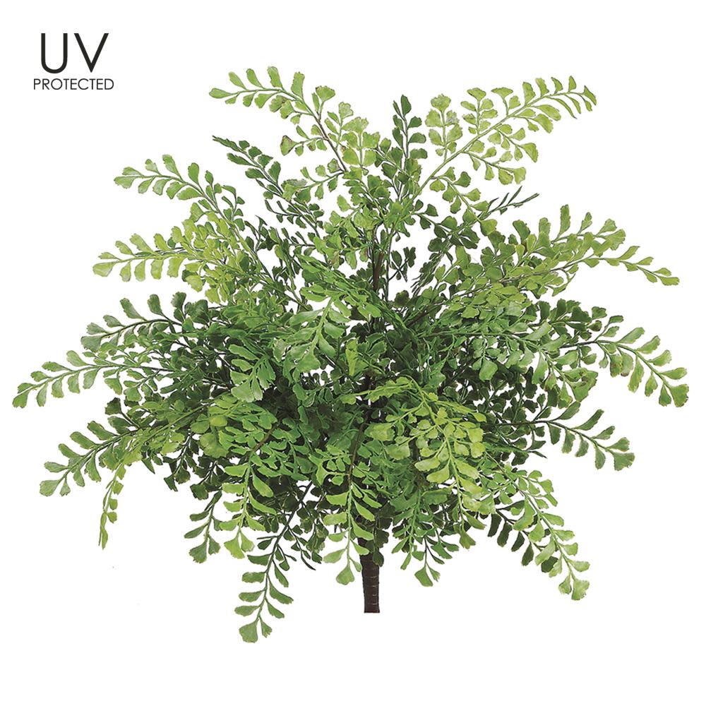 Plastic maidenhair fern bush in green with a natural leafy silhouette