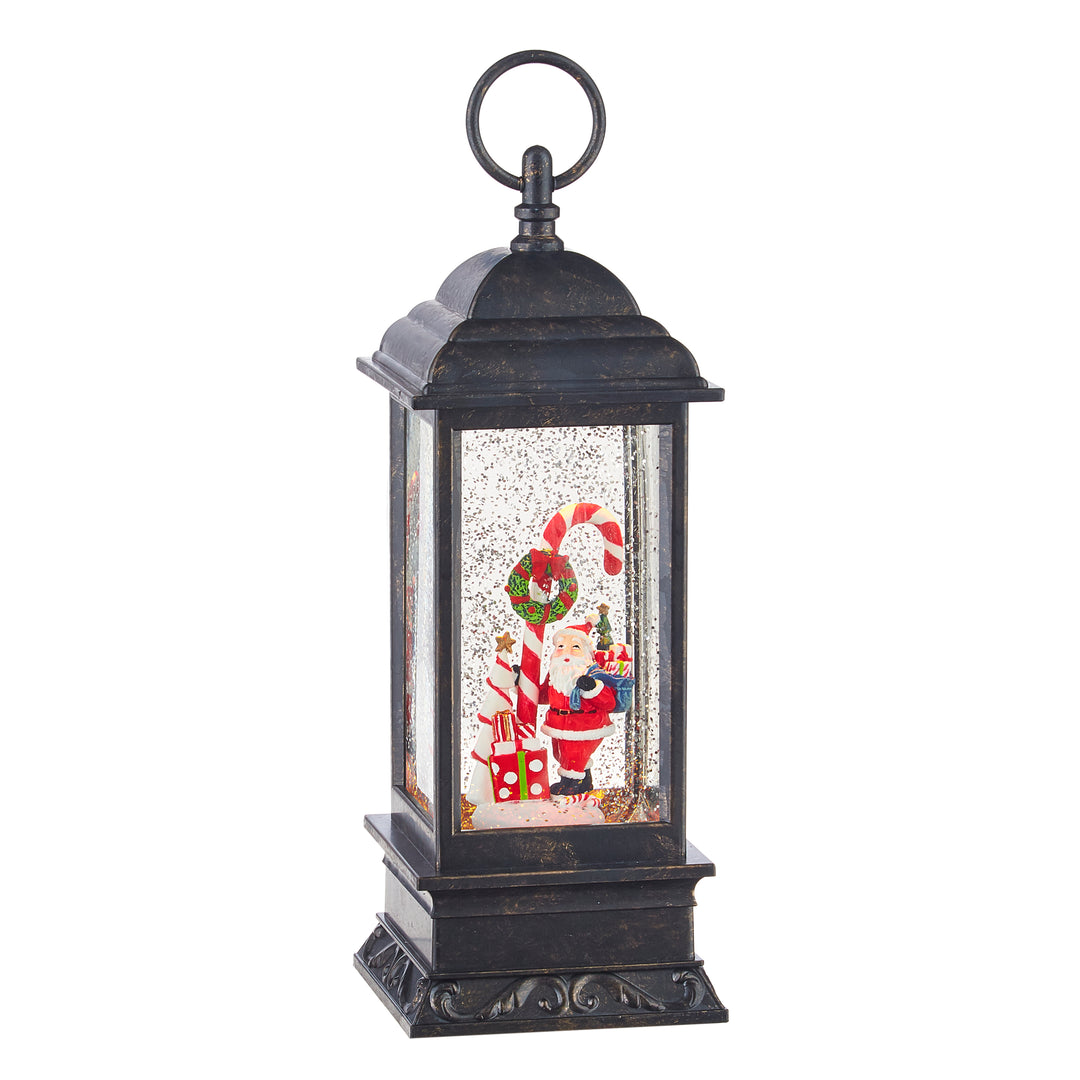 11 inch Santa and Candy Cane Musical Lighted Water Lantern