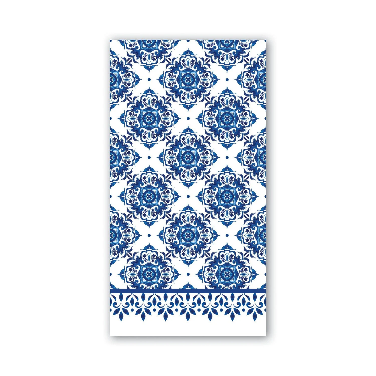 Pack of Hostess napkins in white with a subtle floral pattern.