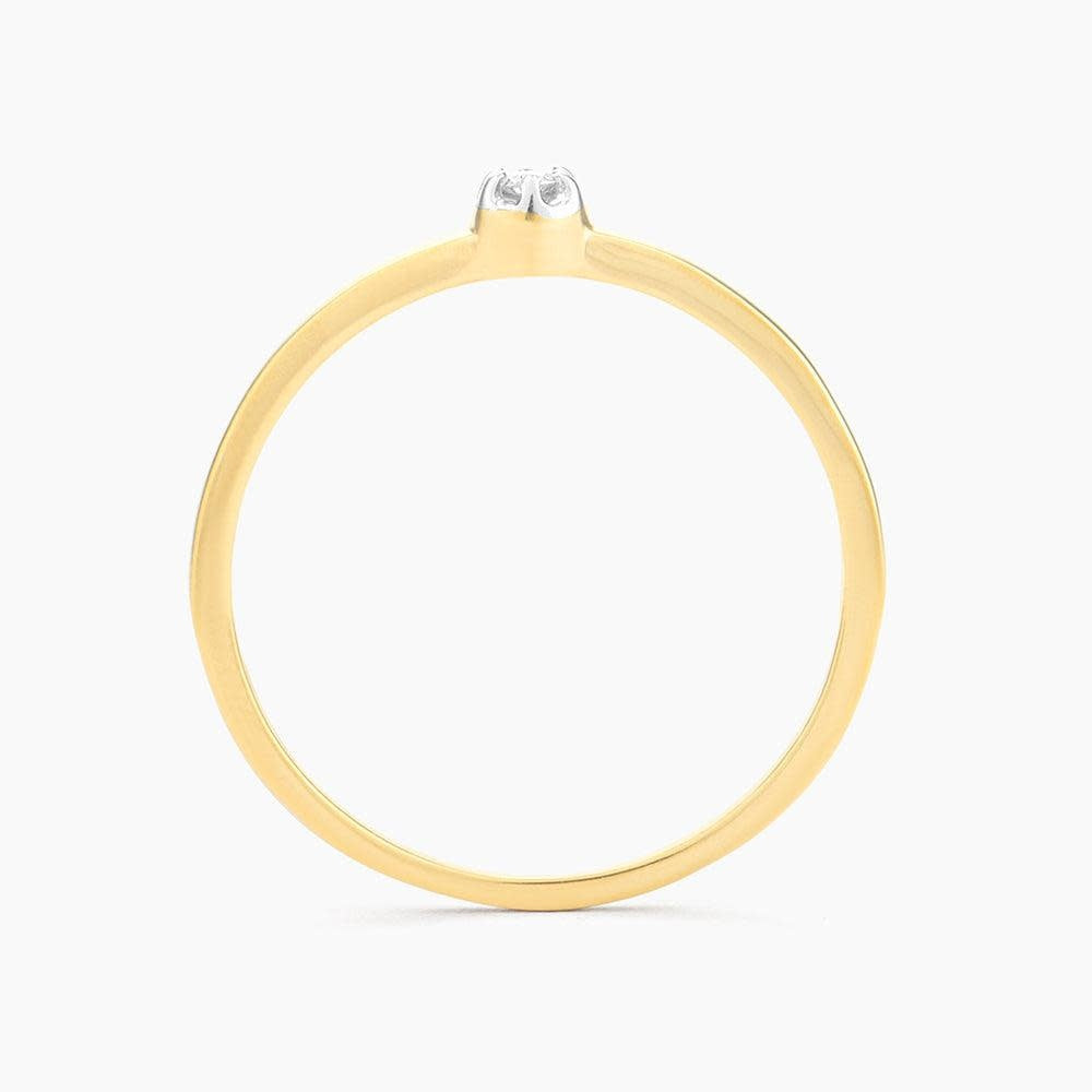 Stackable ring with a diamond halo centerpiece in silver metal.