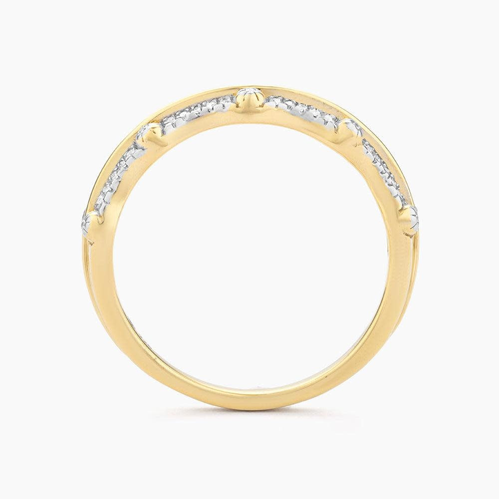 Diamond Crown Statement Ring with regal crown-shaped setting featuring multiple small diamonds on a silver-toned band.