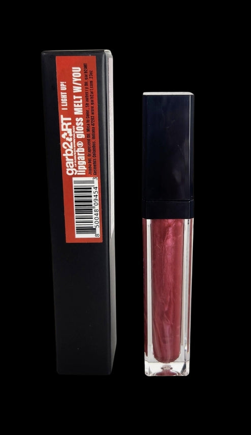 Garb2Art Lipgarb gloss in shade "Melt w/ You" in a clear tube with a black cap.