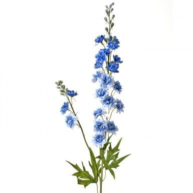33.5-inch blue delphinium spray floral arrangement with green foliage stems