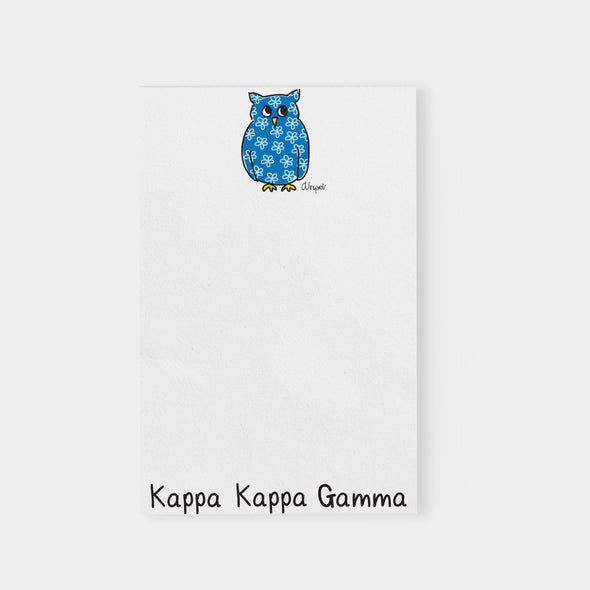 White Sorority Notepad with resealable clear cellophane sleeve packaging