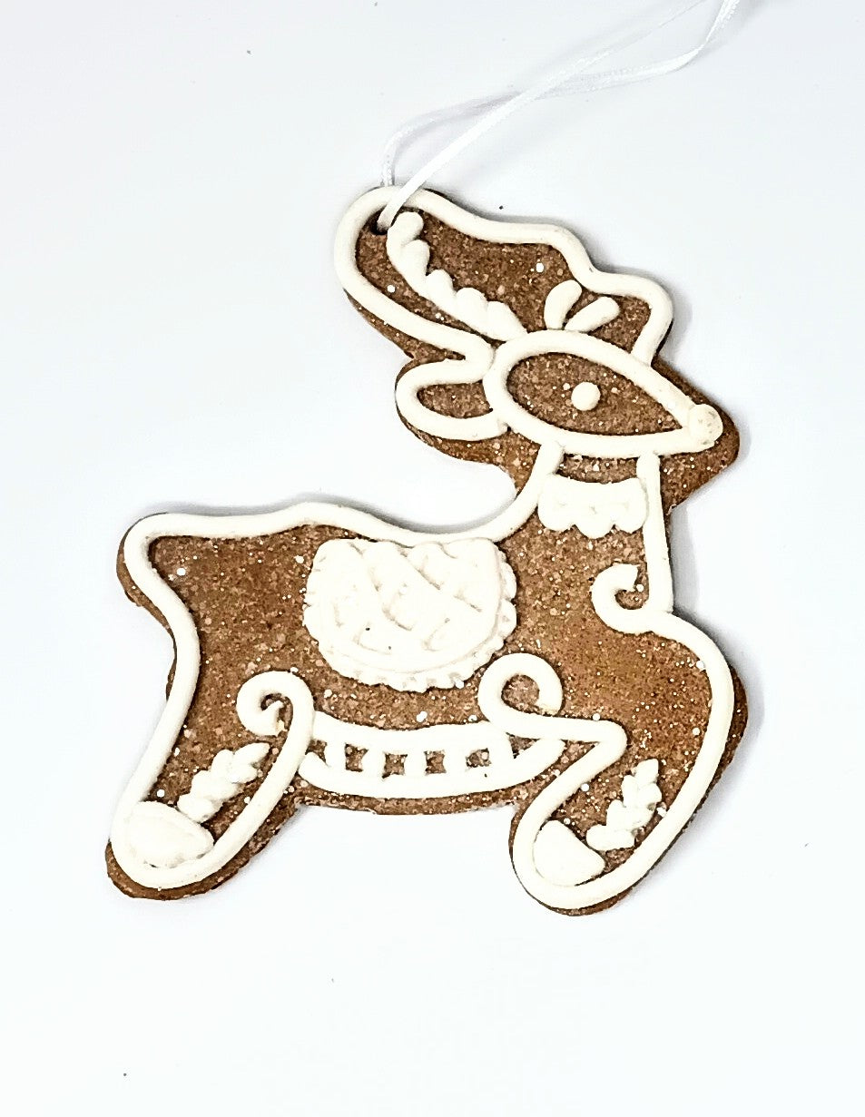 4.75-inch gingerbread clay dough ornament with classic holiday shape