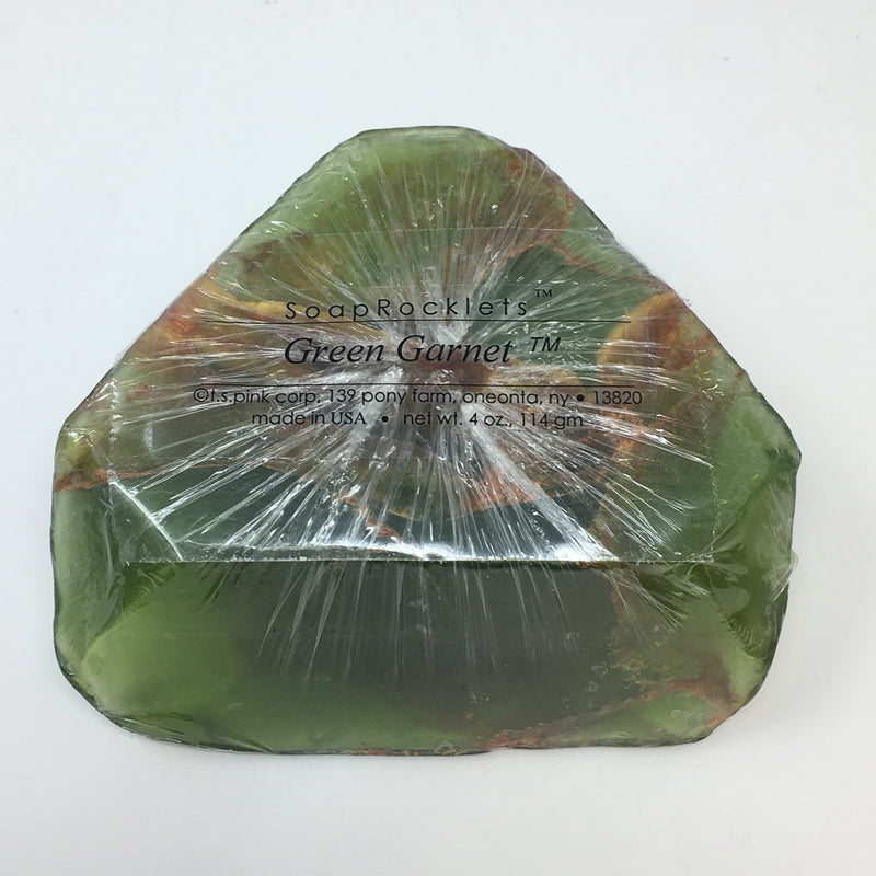 Handmade stone-shaped glycerine soap rock infused with natural botanicals like lavender and aloe.