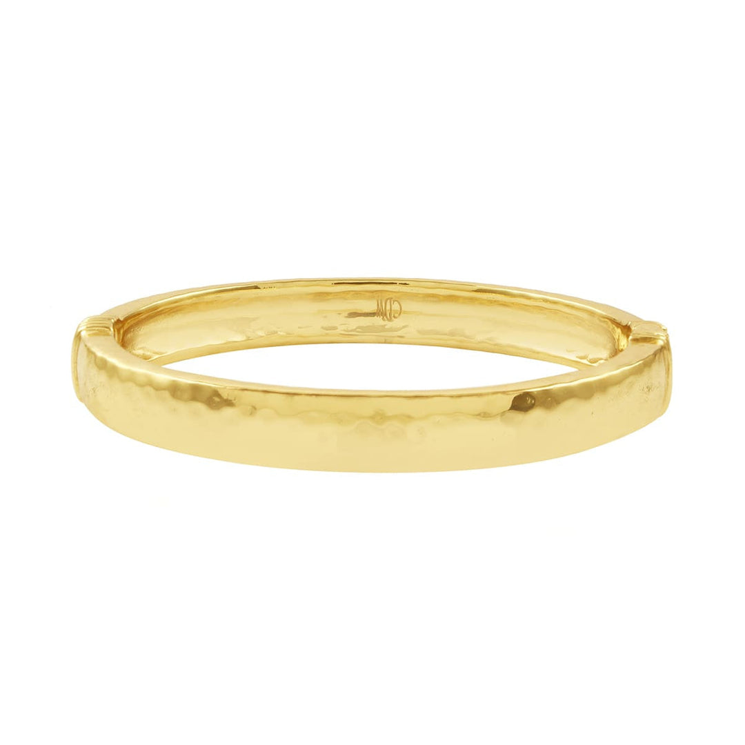 Cleopatra Oval Hinged Bangle - Gold S/M