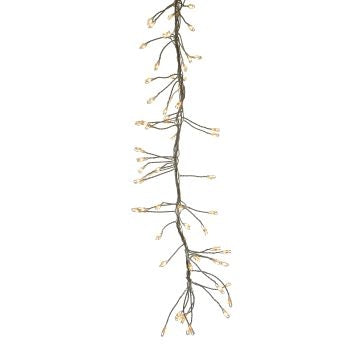 Warm white big seed cluster micro lights on a 10 foot silver wire.