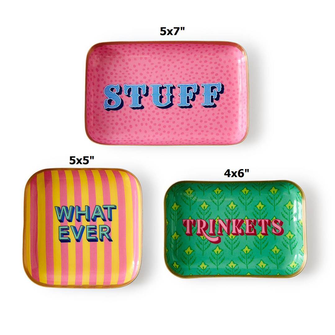 Metal Trinket Trays with Sayings