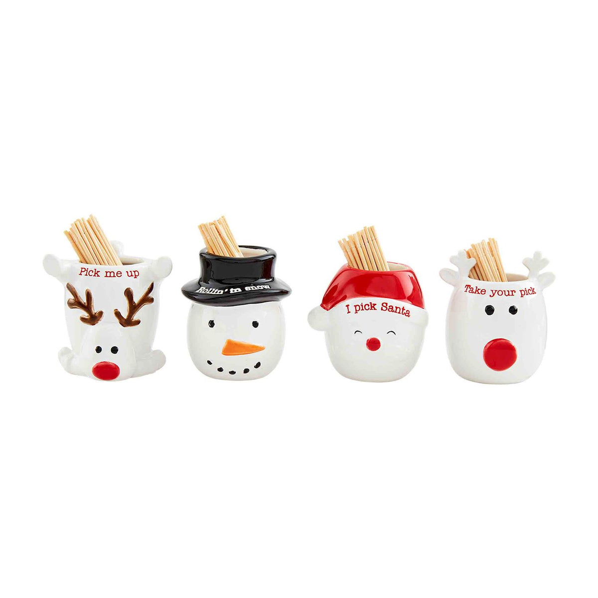 Dolomite toothpick holder with a simple rectangular shape.