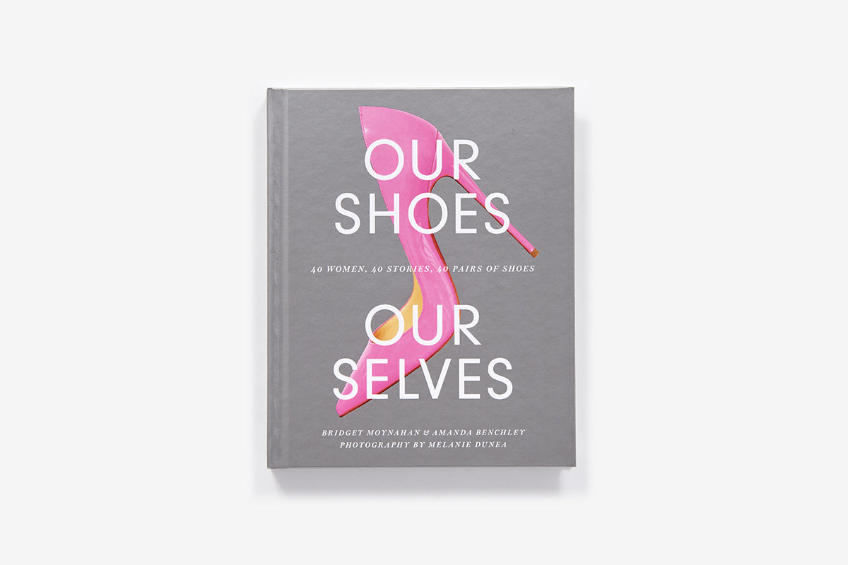 Our Shoes, Our Selves book cover with pink high heel and text.