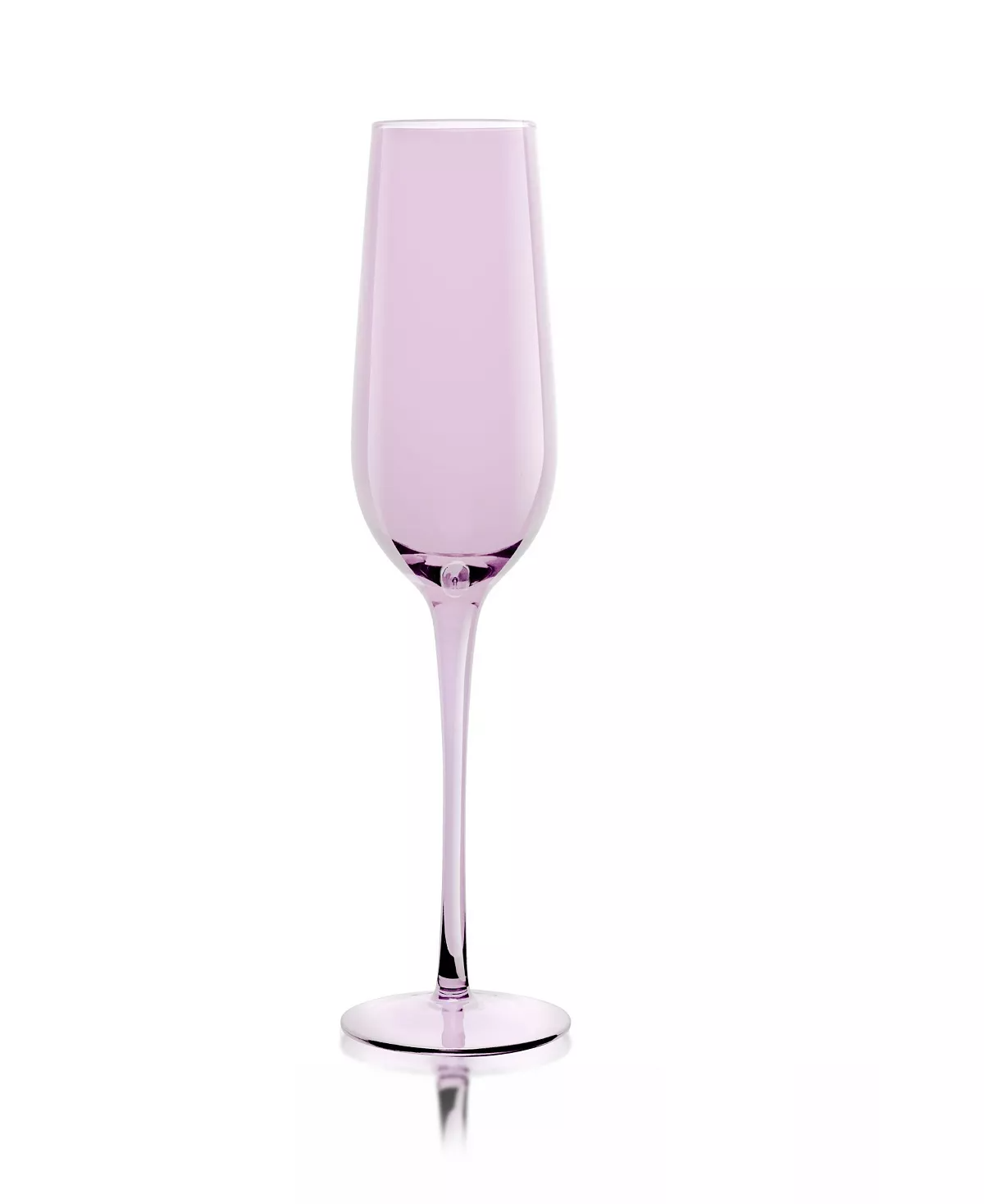 Mouth-blown Carnival flute glass with a textured, iridescent finish in clear material.