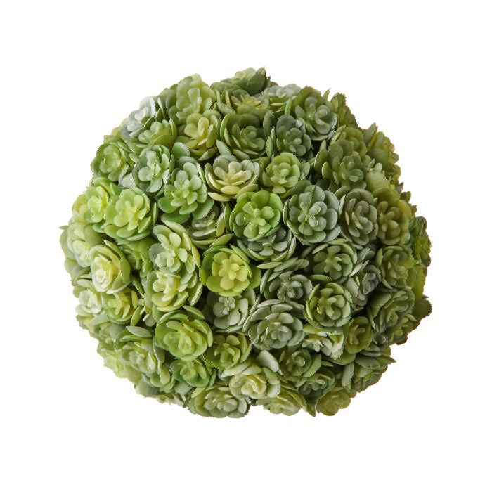 4-inch plastic succulent orb in green with a round shape