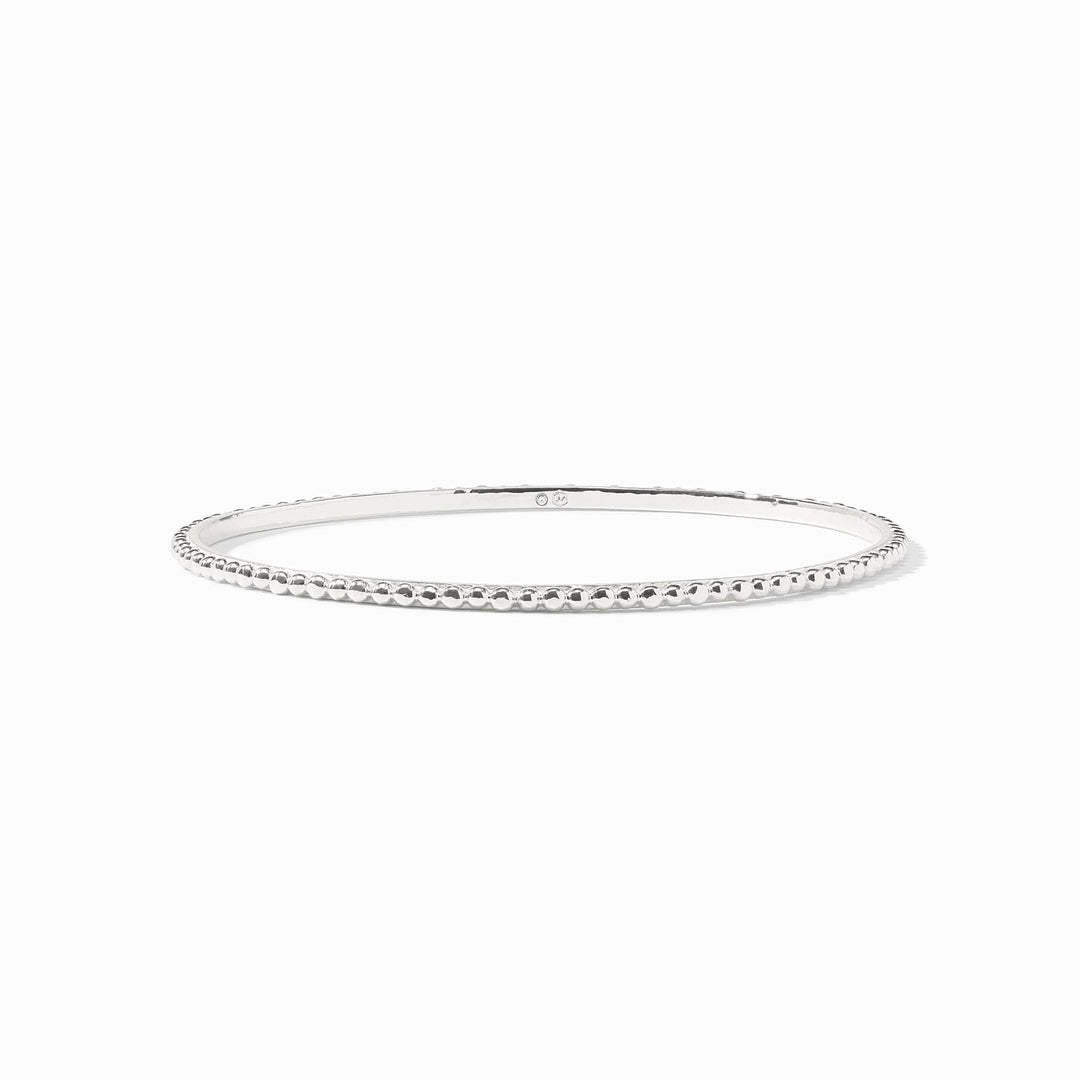 Slender gold-plated bangle with raised bead detail and Julie Vos hallmark.