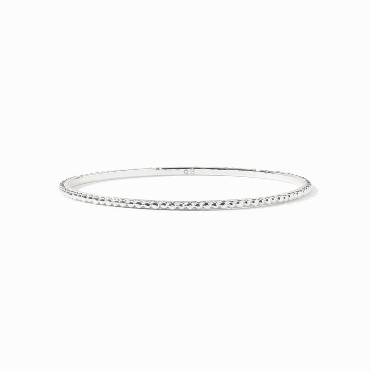 Slender gold-plated bangle with raised bead detail and Julie Vos hallmark.