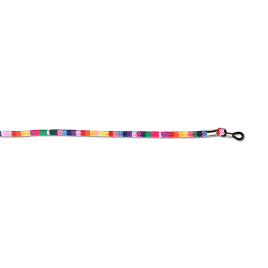 Rainbow-colored durable sunglass lanyard with secure clip