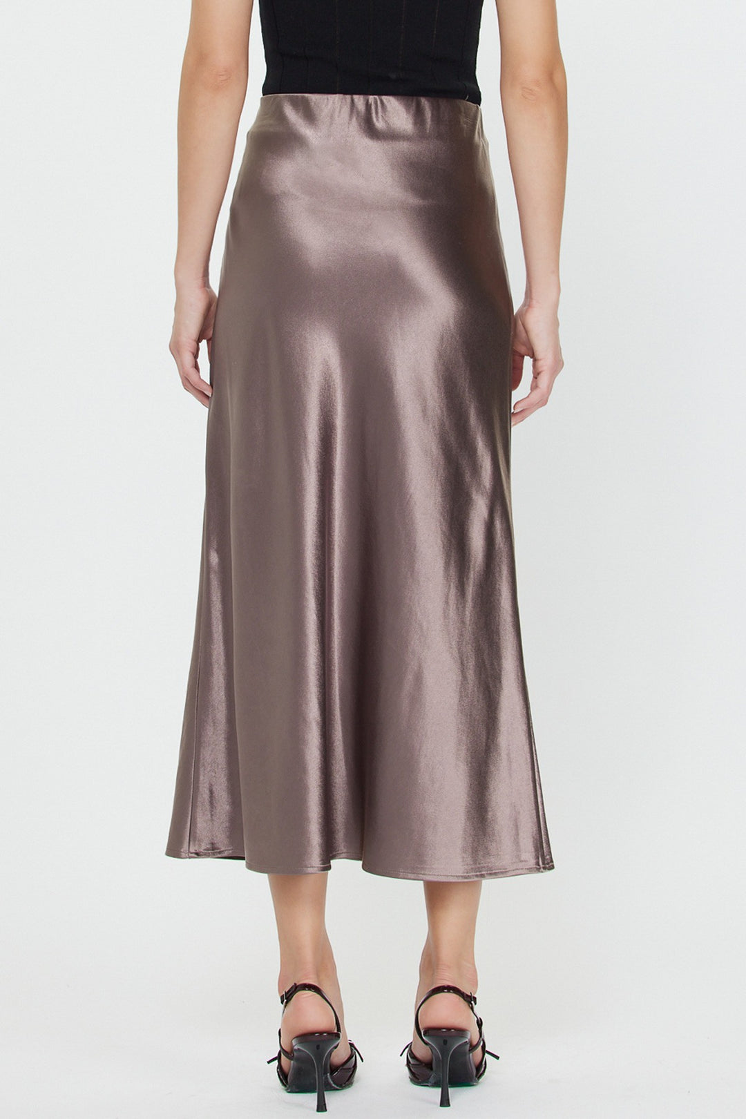 Eileen Elasticated Waist Midi Length Bias Skirt