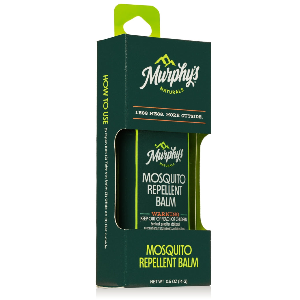 Mosquito repellent balm stick with a natural beige color made from beeswax and essential oils.