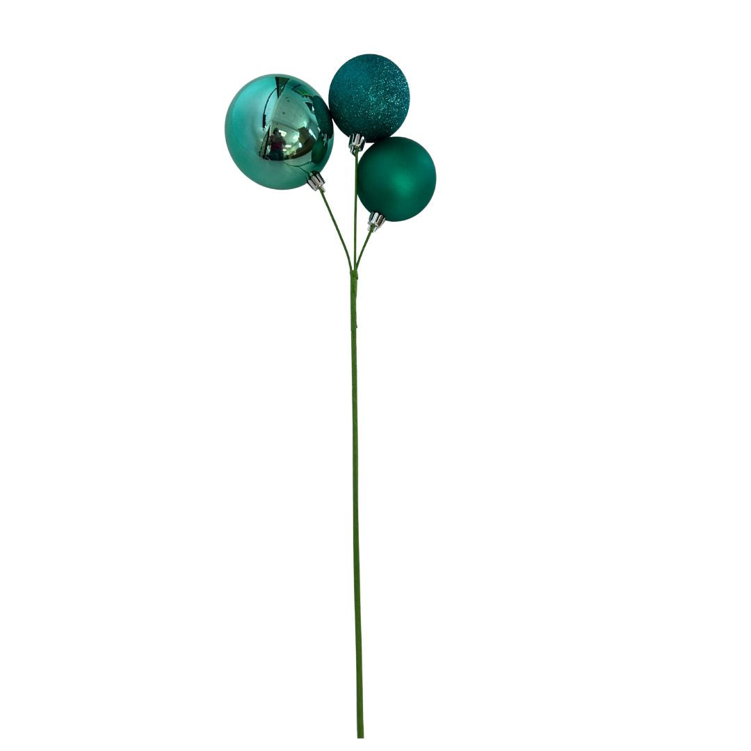 An 18-inch decorative ornament pick with a festive red bow on an 18-inch stem.