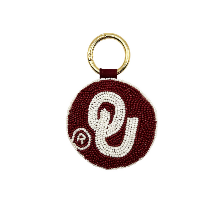 OU Beaded Keychain