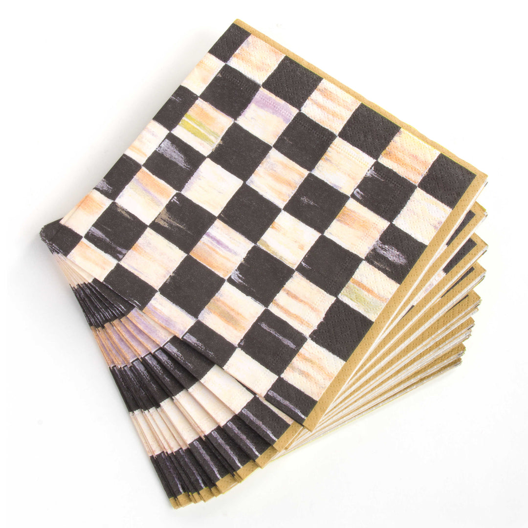 Courtly Check Paper Napkinds - Luncheon - Gold