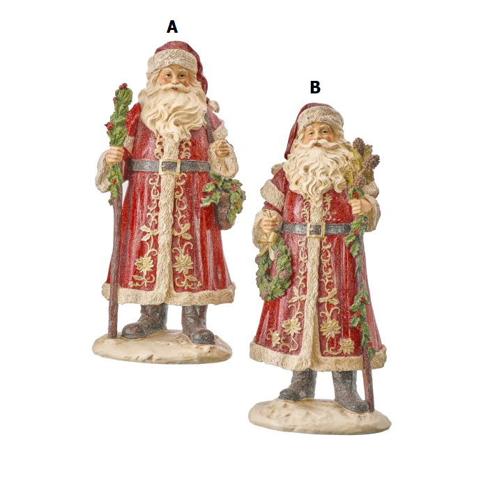 Antique-finish resin Santa figurine with vintage holiday charm