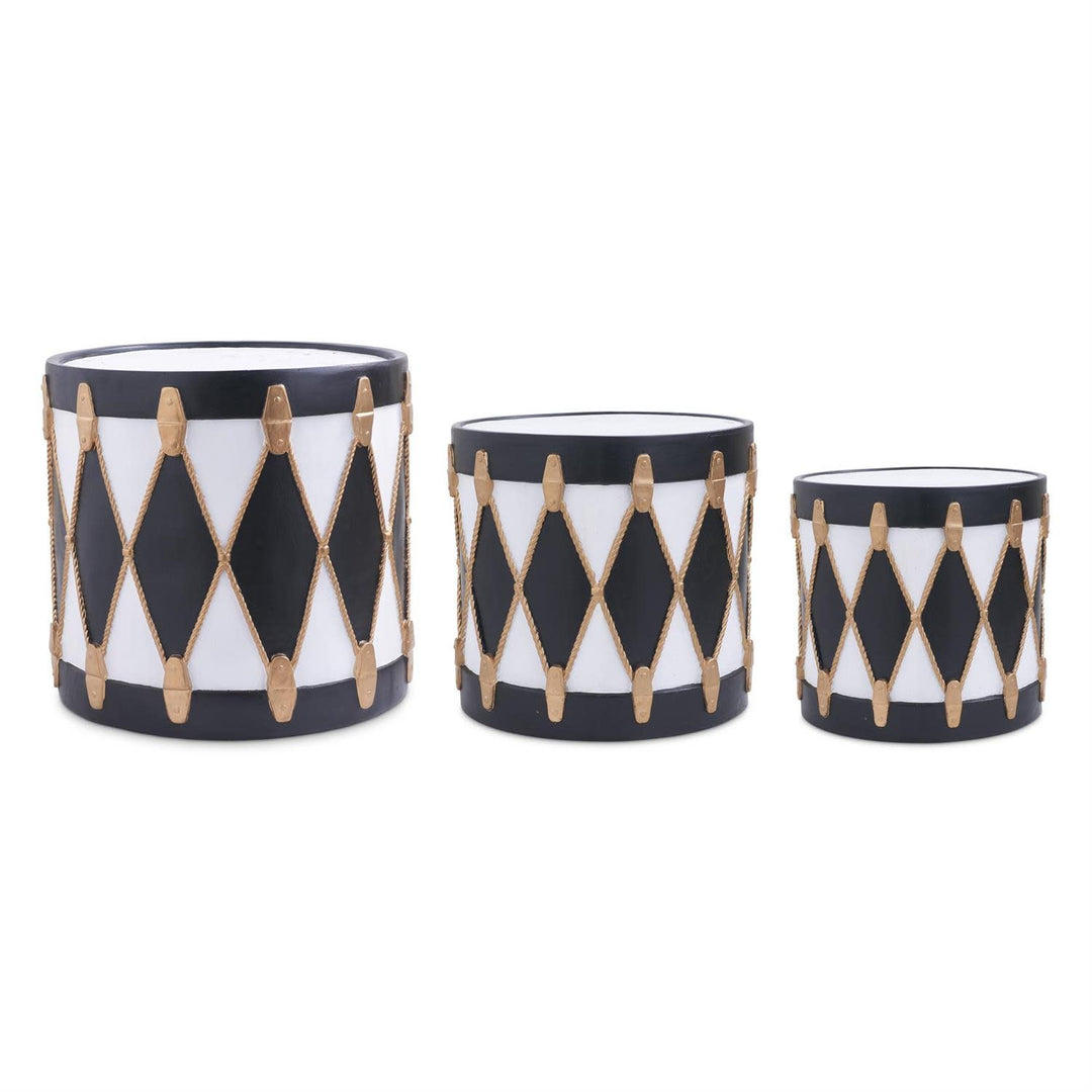 Resin Black White and Gold Drums-sold individually