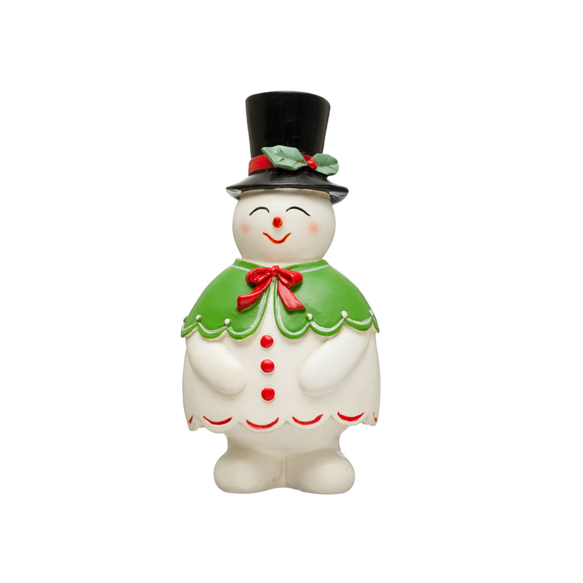 Resin snowman toothpick holder with top hat in multi-color