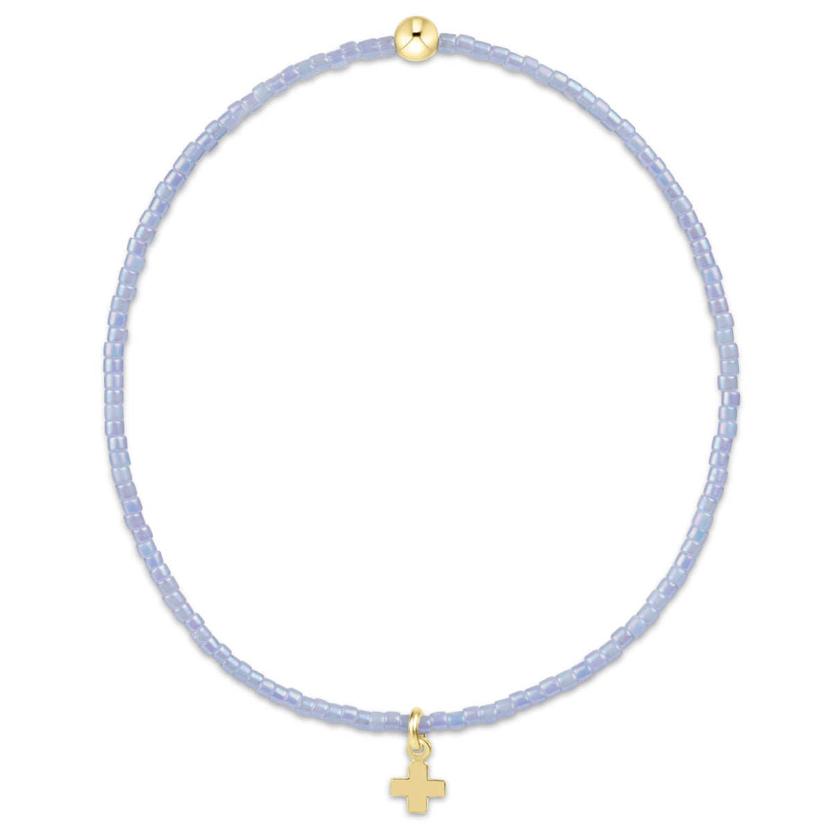Hope Classic Bracelet with light purple seed beads and a 14kt gold-filled signature cross charm.