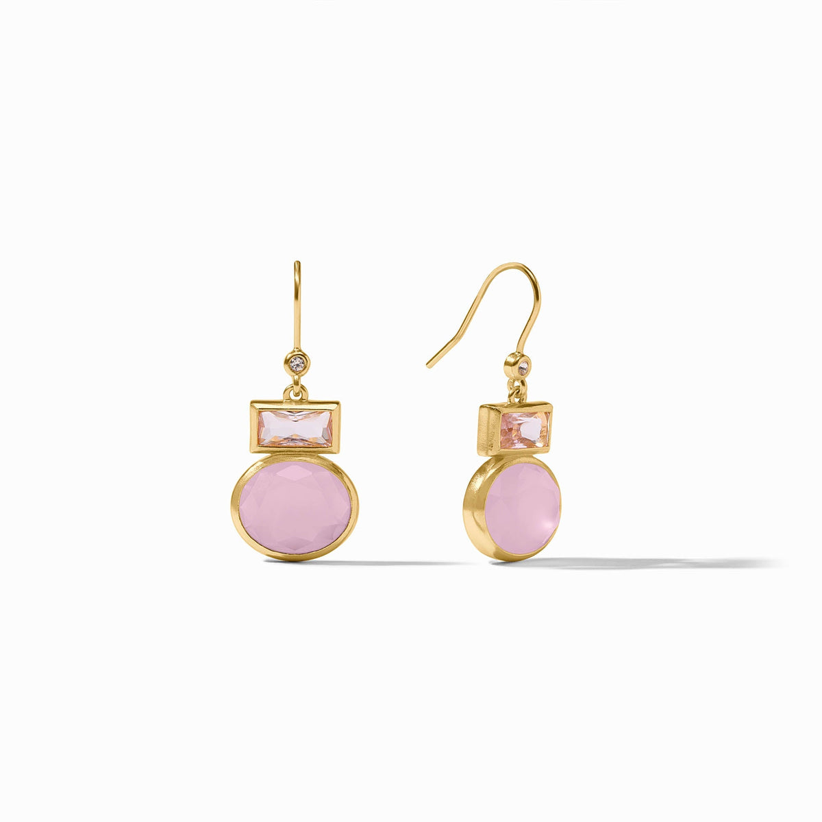 Jolie Midi earring with French wire featuring a gold-plated imported glass stone measuring 1.2 inches.